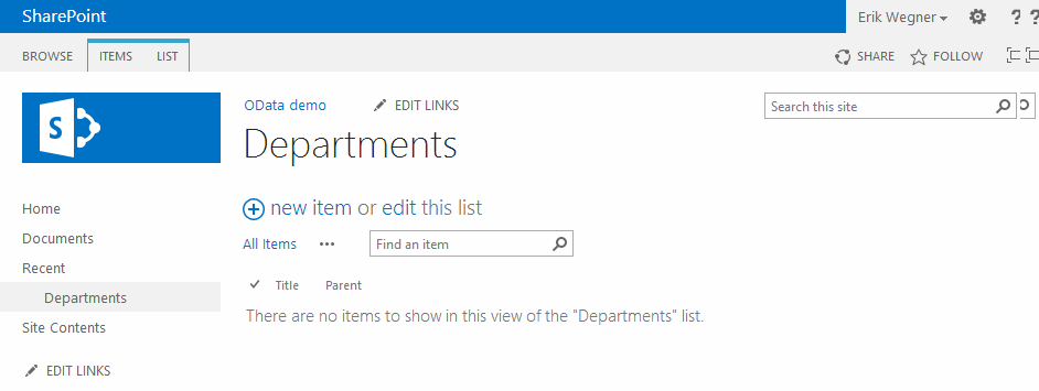 Eine leere Liste Eine leere Liste
