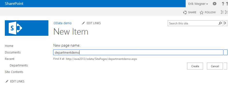 Eine neue Seite anlegen Eine neue Seite anlegen