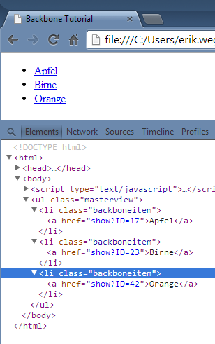 The list of hyperlinks