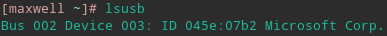 Ausgabe von&nbsp;lsusb