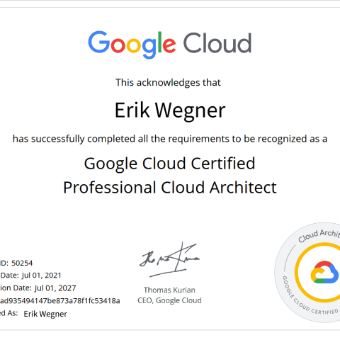 Professional Cloud Architect Certificate 2025
